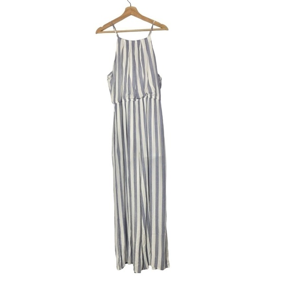 Staccato Blue Hey Sailor Stripe Wide Leg Jumpsuit L - Picture 3 of 6